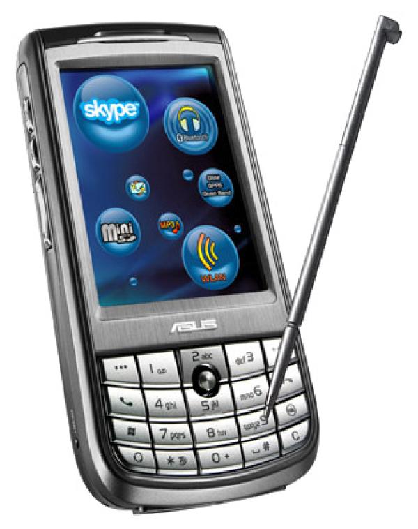 Смартфон ASUS P525, Intel 416МГц, 128M RAM 64M ROM, 2.8" 320*240, GSM, GPRS, ИК, BT, WiFi, USB, miniSD, цифр. клав., камера 2.0mpix, Windows Mobile 5.0, руссификатор, 117*59*19мм 160г