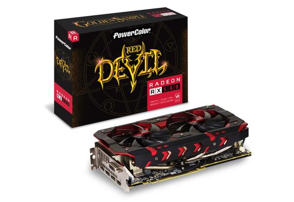 Видеокарта PCI-E Radeon RX 580 PowerColor Red Devil Golden AXRX 580 8GBD5-3DHG/OC, 8GB GDDR5 256bit 1425/8000МГц, PCI-E3.0, HDCP, 3*DisplayPort/DVI/HDMI, CrossFireX, Heatpipe, 150Вт
