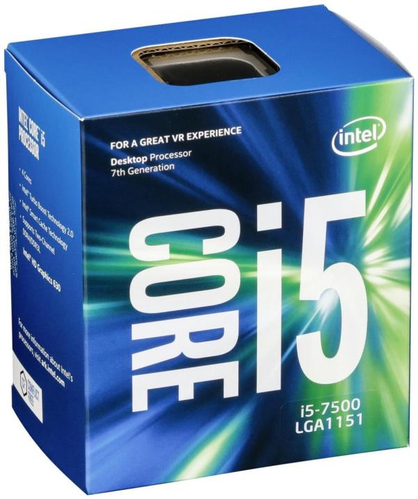 Процессор S1151 Intel Core i5-7500 3.4ГГц, 4*256KB+6MB, 8ГТ/с,Kaby Lake 0.014мкм, Quad Core, видео 1100МГц, 65Вт, BOX