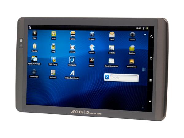 Планшет 10.1" Archos 101 Internet Tablet, 1024*600, ARM 1ГГц, 8GB, BT, WiFi, SD-micro, MiniHDMI, камера, Android 2.2, 270*150*12мм 480г, черный