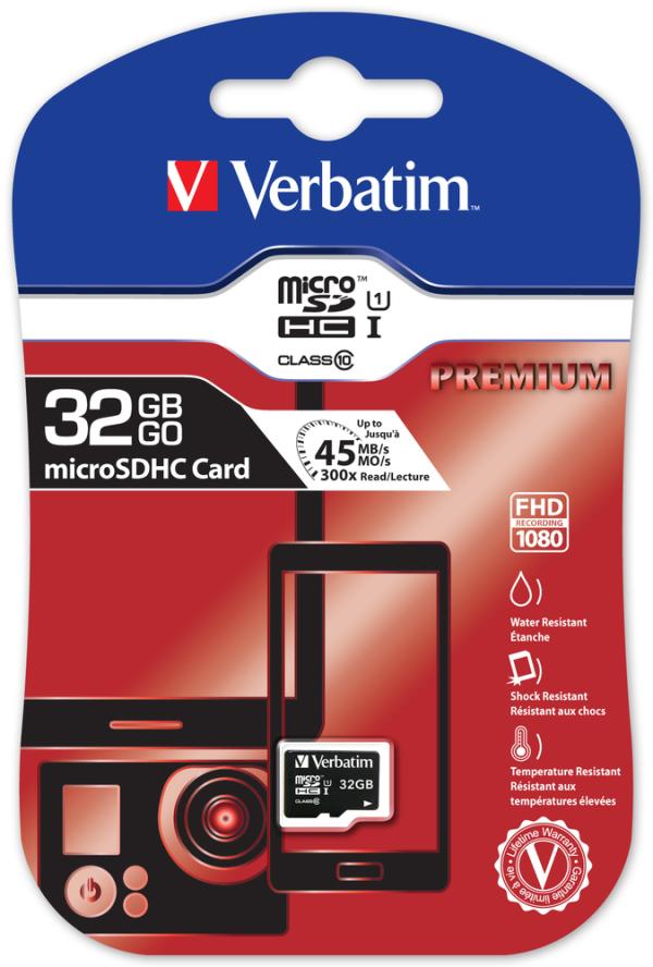 Карта памяти SDHC-micro (TransFlash) 32GB Verbatim 44013, class 10