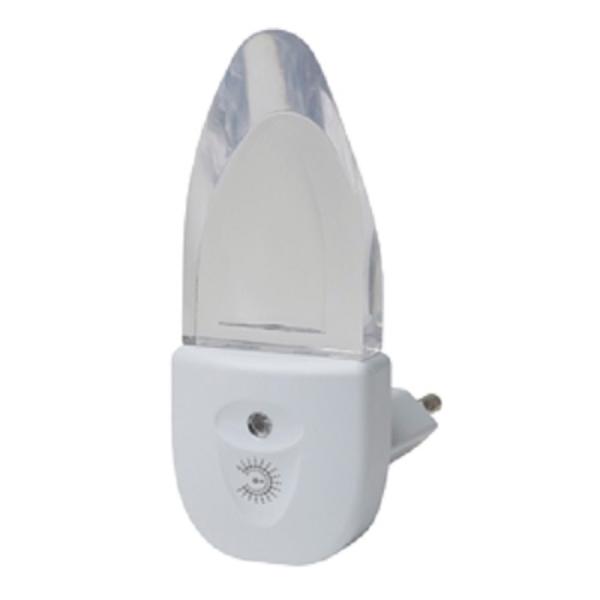 Светильник-ночник светодиодный Эра NN-618-LS-W, 0.5Вт, пластик, питание 220В, датчик освещенности, белый