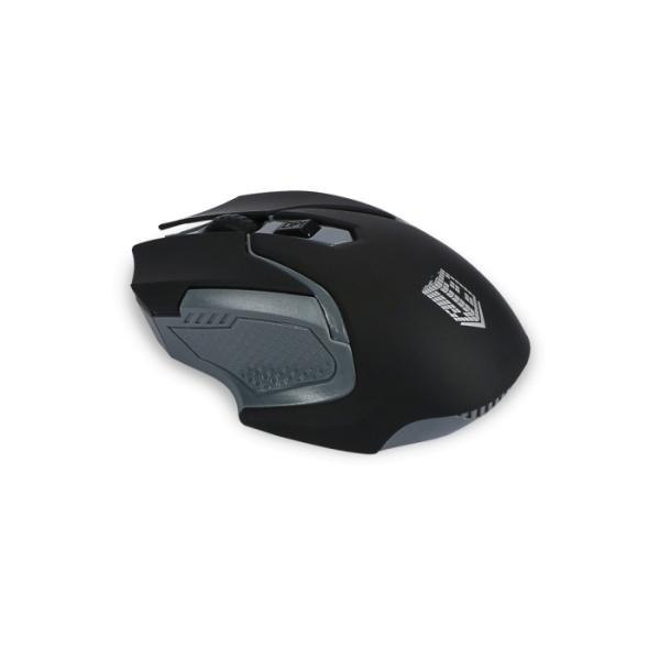 Мышь беспроводная оптическая JETAccess Comfort OM-U57G, USB, 4 кнопки, колесо, FM 10м, 1600dpi, 2*AAA, черный-серый