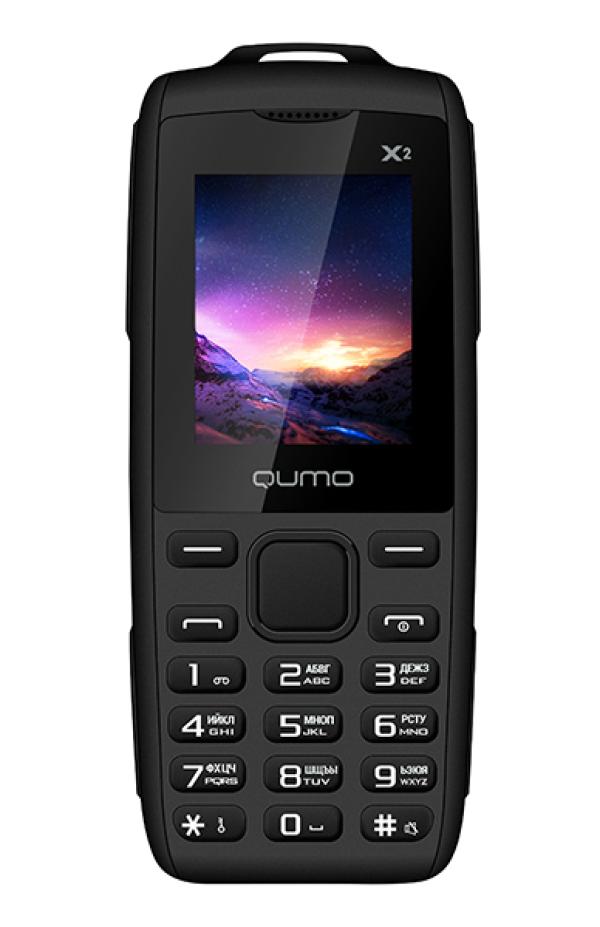 Мобильный телефон 2*SIM QUMO Push X2, GSM850/900/1800/1900/GPRS, 1.77" 160*128, камера 0.3Мпикс, SD-micro/SDHC-micro, MP3 плеер, черный
