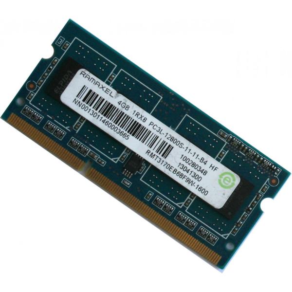 Оперативная память SO-DIMM DDR3  4GB, 1600МГц (PC12800) Ramaxel RMT3170MP68F9F-1600, 1.35В