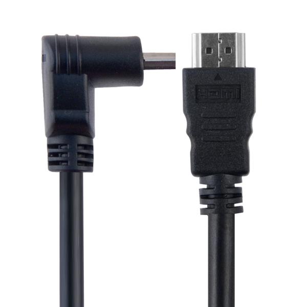 Кабель HDMI штырь - HDMI штырь  1.8м Belsis BL1120, версия 1.4, поддержка 3D, ethernet, канал возврата аудио, позолоченный, угловой, черный