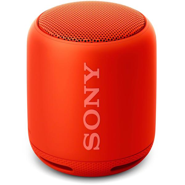 Колонки  Bluetooth  мобильные Sony SRS-XB10B, 20..20000Гц, NFC, USB, MiniJack, влагозащищенный, микрофон, пластик, 75*90*75мм 260г, красный