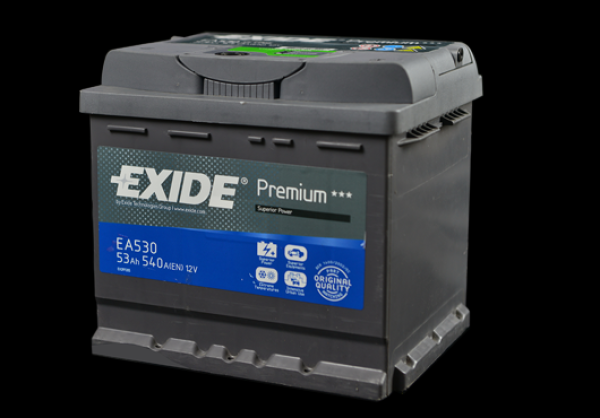 Батарея аккумуляторная автомобильная Exide Premium EA530, 12В*53Ач, 540A, 207*190*175мм