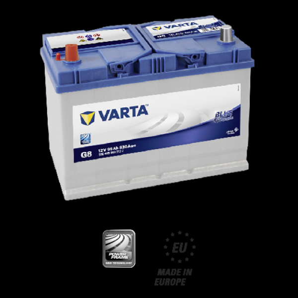 Батарея аккумуляторная автомобильная Varta Blue Dynamic 595405083, 12В*95Ач, 830A, 306*225*173мм