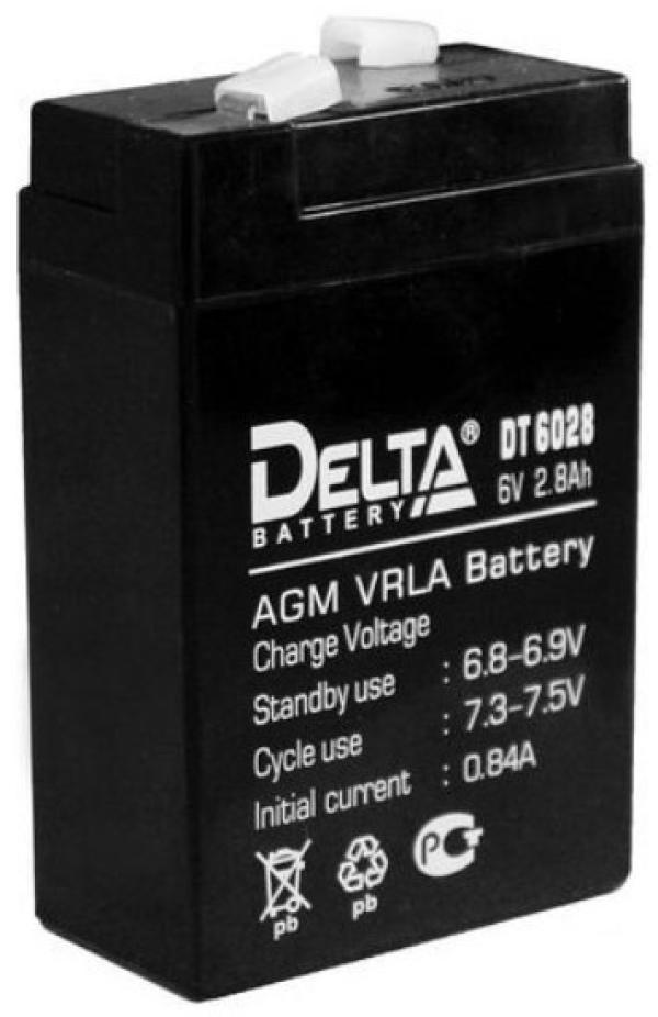 Батарея аккумуляторная Delta Battery DT6028, 6В*2.8Ач, 66*96*33мм