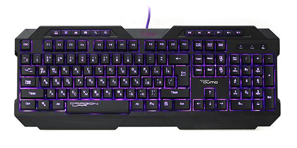 Клавиатура QUMO Dragon War Fallen K2, USB, Multimedia 12 клавиш, подсветка, черный