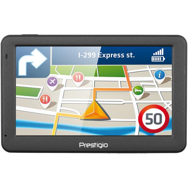 GPS навигатор автомобильный Prestigio GeoVision 5059, 66 каналов, 4GB, ЖКД 5" 480*272, SD-micro, USB2.0, подсветка, сенсорный экран, Li-Poly, Навител Навигатор