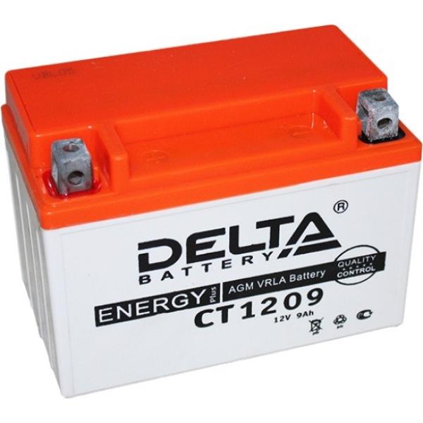 Батарея аккумуляторная для мото техники Delta Battery CT 1209, 12В*9Ач, 135А, 152*107*87мм, YTX9-BS, YTX9