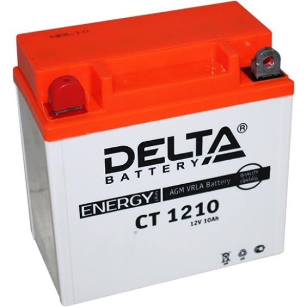 Батарея аккумуляторная для мото техники Delta Battery CT 1210, 12В*10Ач, 120А, 137*138*77мм, YB9A-A, YB9-B, 12N9-4B-1