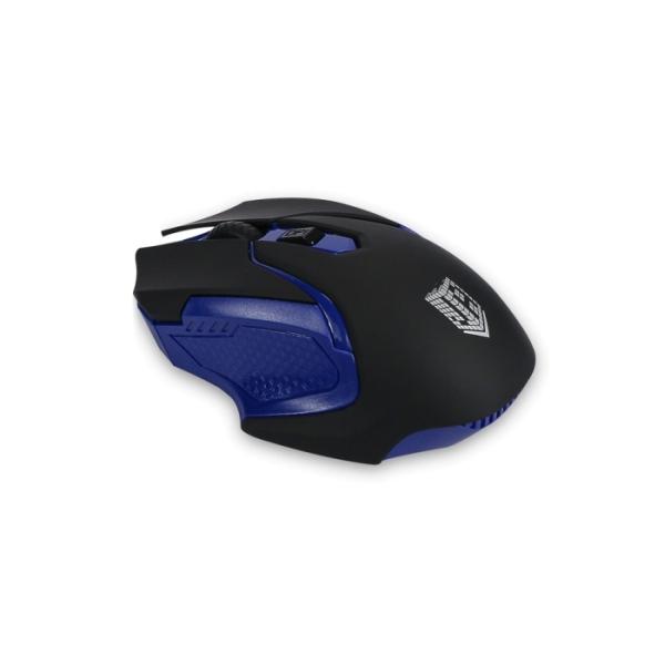 Мышь беспроводная оптическая JETAccess Comfort OM-U57G, USB, 4 кнопки, колесо, FM 10м, 1600dpi, 2*AAA, черный-синий