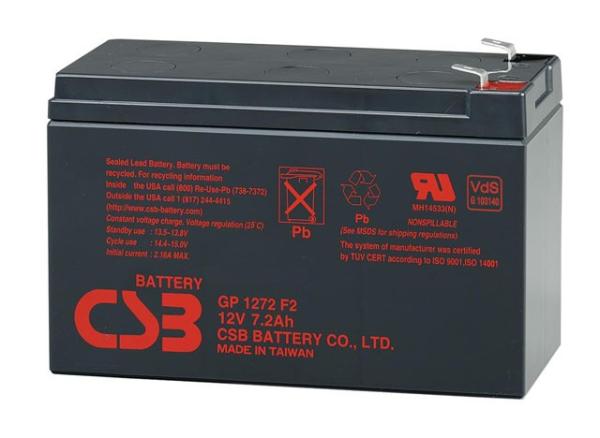 Батарея аккумуляторная CSB GP 1272, 12В*7.2Ач, F1/F2, 151*95*65мм - тип