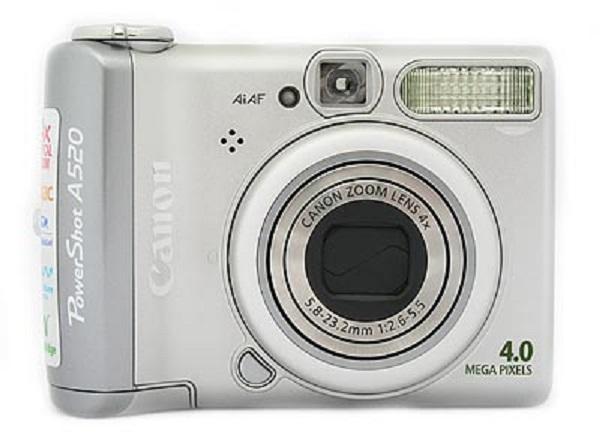 Фотоаппарат цифровой Canon PowerShot A 520, 4Mpix, Zoom 4x/3.6x, TFT 1.8", ТВ выход, USB, SD/MMC 16M, Б/У