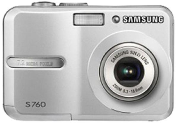 Фотоаппарат цифровой Samsung S 760 серебристый, 7Мпикс, Zoom 3x/3x, ЖКД 2.4", цифр. стаб., USB2.0, 11M, MMC/SD/SDHC