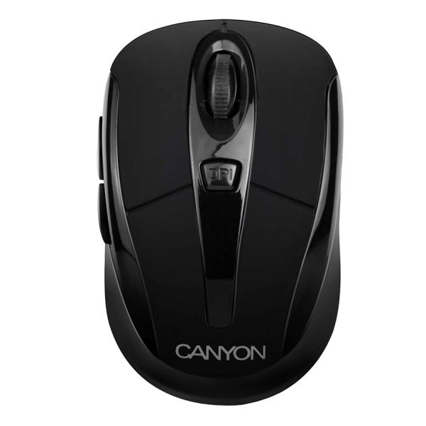 Мышь беспроводная оптическая Canyon CNR-MSOW06B, USB, 6 кнопок, колесо, FM, 1600/1200/1000dpi, 2*AAА, для ноутбука, черный