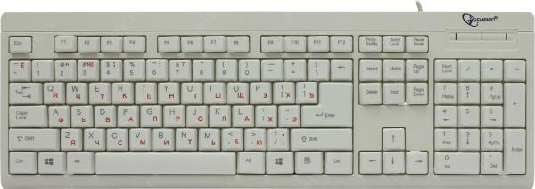 Клавиатура Gembird KB-8300-R, PS/2, белый