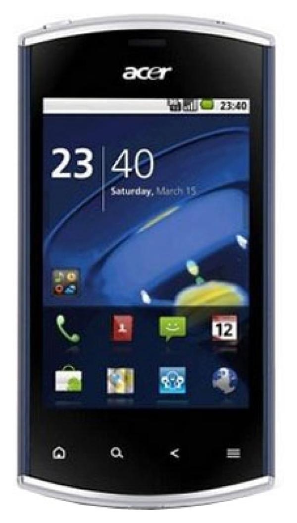 Смартфон Acer Liquid Mini E310, Qualcomm 600МГц, 512MB, 3.2" 480*320, SD-micro, GSM/GPRS/EDGE, BT/WiFi, G-sensor, радио, 5Мпикс, Android 2.2, 58*110*13мм, 400/8ч, черный