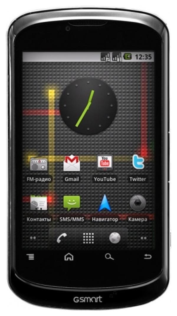 Смартфон 2*sim GIGABYTE G-smart G1315, MSM7225 528МГц, 3.5" 320*480, SD-micro, GSM/3G, BT, WiFi, G-sensor, радио, камера 5Мпикс, Android 2.2, 61*114*13мм 118г, 115/6.5ч, черный