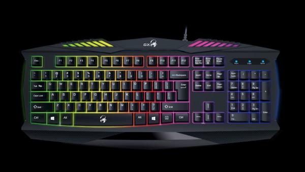 Клавиатура Genius Scorpion K220, USB, влагозащищенная, подсветка, черный