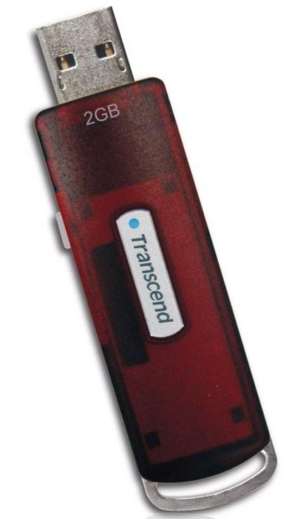 Флэш-накопитель USB2.0   2GB Transcend TS2GJFV10, 20/6МБ/сек, красный