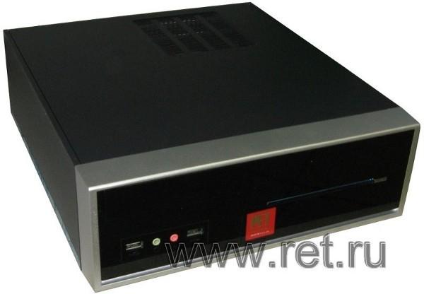 Компьютер РЕТ Мини, Atom 330 1.6 Dual Core/ Звук Видео LAN1Gb COM/ DDR2 2GB/ 250GB/ Mini-ITX Minitower, очень маленький, 150Вт USB Audio черный-серебристый