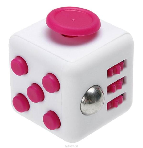 Игрушка Антистресс Fidget Cube, пластик, белый-розовый