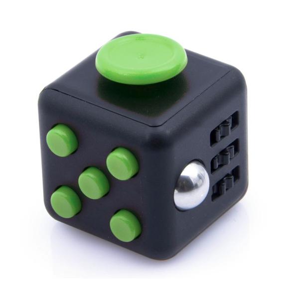 Игрушка Антистресс Fidget Cube, пластик, черный-зеленый