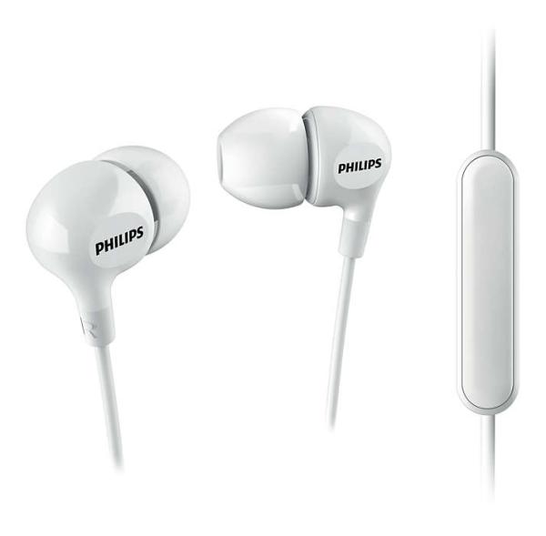 Наушники с микрофоном проводные вставные Philips SHE3555WT/00, 10..22000Гц, кабель 1.2м, MiniJack, динамические, белый