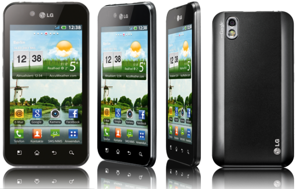 Смартфон LG Optimus Black P970, OMAP3630 1ГГц, 1G, 4" 480*800, SD-micro, GSM/GPRS/EDGE, BT/WiFi,  радио, камера 5Мпикс, Android 2.2, 64*122*9мм 109г, 740/11.5ч, черный