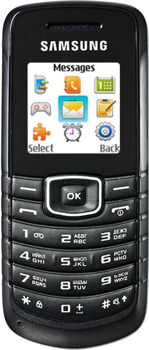 Мобильный телефон Samsung GT-E1080, GSM900/1800, 1.4" 128*128, 46*107*14мм 65г, черный