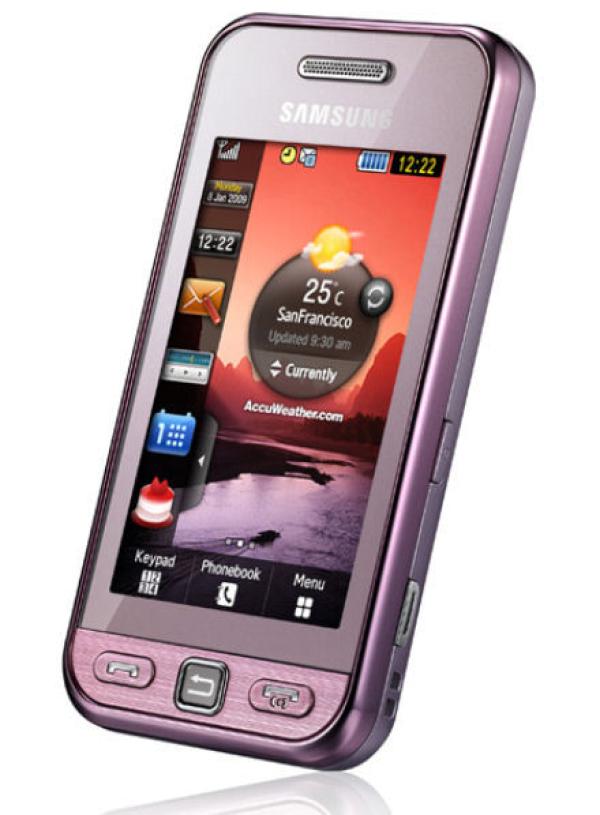 Мобильный телефон Samsung Star GT-S5230, GSM850/900/1800/1900/GPRS/EDGE, 3" 240*400 сенсорный, камера 3.2Мпикс, 50M, SD-micro, USB2.0, BT, запись видео, WAP, MP3 плеер, 53*106*12мм 92г, розовый