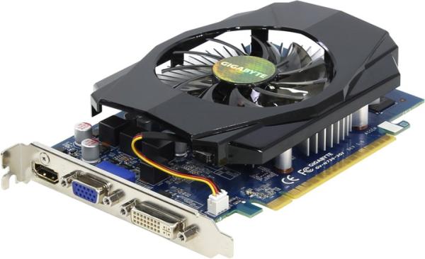 Видеокарта PCI-E Gf  GT730 GIGABYTE GV-N730-2GI, 2GB GDDR3 64bit 700/1600МГц, PCI-E3.0, HDCP, DVI/HDMI/VGA, 49Вт