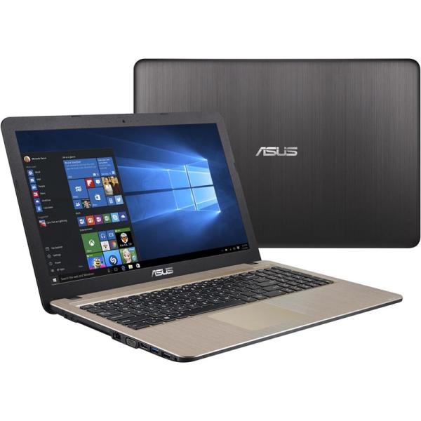 Ноутбук 15" ASUS X541NA-GQ245T, Celeron N3350 1.1 4GB 500GB USB2.0/USB3.0 USB-C LAN WiFi BT HDMI камера SD 2.1кг W10 черный-золотистый