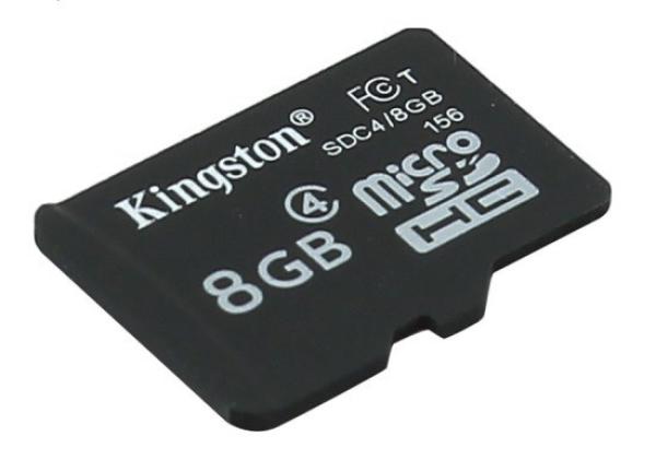 Карта памяти SDHC-micro (TransFlash)  8GB Kingston SDC4/8GBSP, class 4