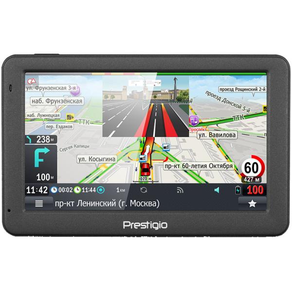 GPS навигатор автомобильный Prestigio GeoVision 5059, 66 каналов, 4GB, ЖКД 5" 480*272, SD-micro, USB2.0, подсветка, сенсорный экран, Li-Poly, ПроГород