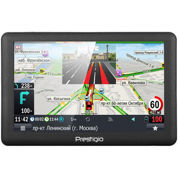GPS навигатор автомобильный Prestigio GeoVision 5066, 66 каналов, 4GB, ЖКД 5" 800*480, SD-micro, USB2.0, подсветка, сенсорный экран, Li-Poly, ПроГород