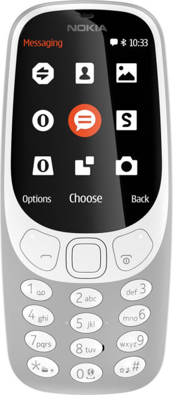 Мобильный телефон 2*SIM Nokia 3310 (2017), GSM900/1800, 2.4" 320*240,2Мпикс, SD-micro, BT, MP3 плеер, FM радио, 51*115.6*12.8мм 79г, серый