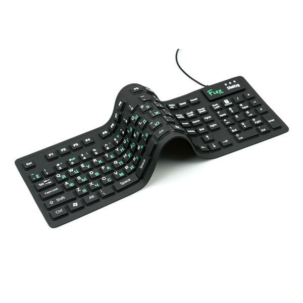 Клавиатура Dialog Flex KFX-05U, USB, Slim, гибкая, влагозащищенная, силикон, черный