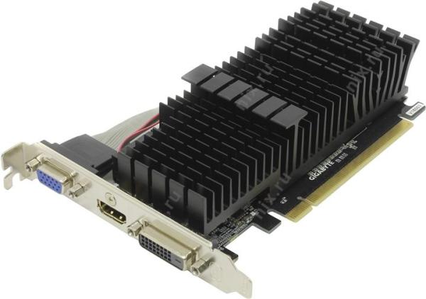 Видеокарта PCI-E Gf  GT710 GIGABYTE GV-N710SL-1GL, 1GB GDDR3 64bit 954/1600МГц, PCI-E3.0, HDCP, DVI/HDMI/VGA, 19Вт