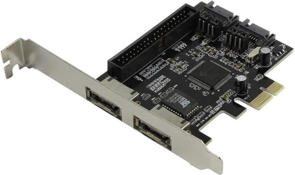 Контроллер IDE/SATA Espada PCIE005, PCI-Ex1, 2*SATAII, 2*eSATA, RAID 0 0+1 1, JBOD
