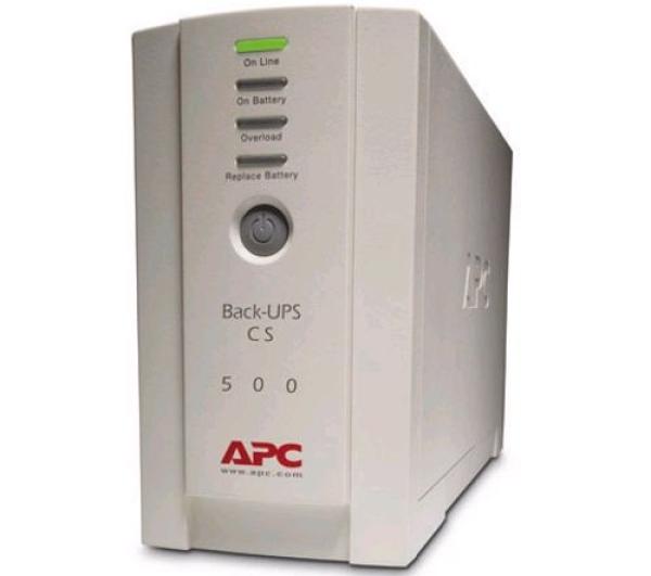 ИБП APC BK500EI Back-UPS CS 500, выходы 3+1, фильтр RJ11, COM, USB, холодный старт, ПО