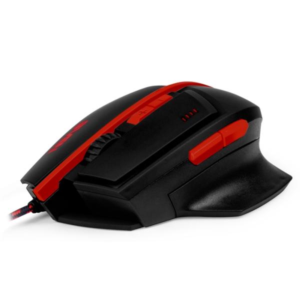 Мышь оптическая Sven RX-G905, USB, 7 кнопок, колесо, 1600/1200/1000/600dpi, черный-красный