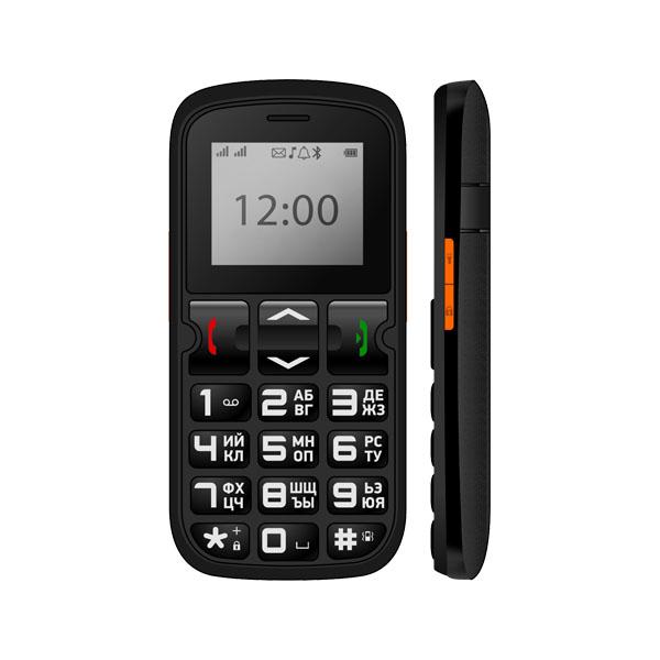 Мобильный телефон 2*SIM Vertex C306, GSM850/900/1800/1900, 1.77" 160*128, 64MB, SDHC-micro, MP3 плеер, BT, FM радио, большие клавиши, кнопка SOS, 53*118*13.5мм 78г, черный