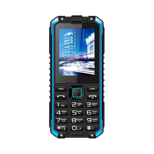 Мобильный телефон 2*SIM Vertex K204, GSM850/900/1800/1900, 2.4" 320*240, камера 0.3Мпикс, SDHC-micro, BT, диктофон, WAP, MP3 плеер, пыле-влагозащищенный IP68, 53*119*20мм 141г, черный-синий