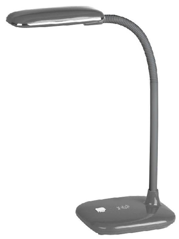 Светильник настольный светодиодный Эра NLED-450-5W-GY, серый, 5Вт, 3000K, питание 220В, выключатель на основании