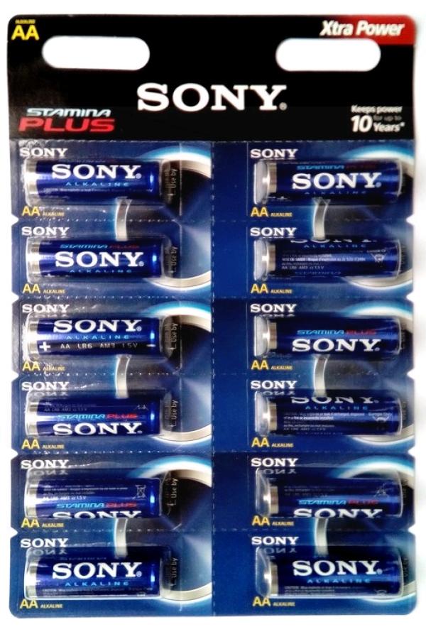 Батарейка AA (LR6) алкалиновая Sony Stamina Plus AM3-S12D, 1.5В, 1шт
